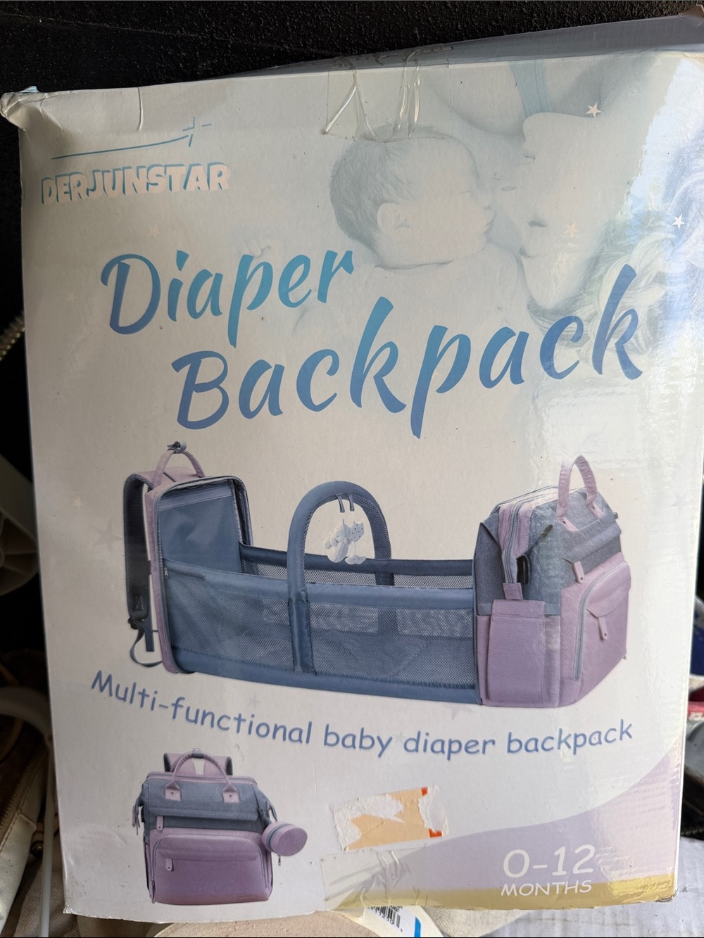 Perfunstar Diaper Backpack - Blue & Light Purple